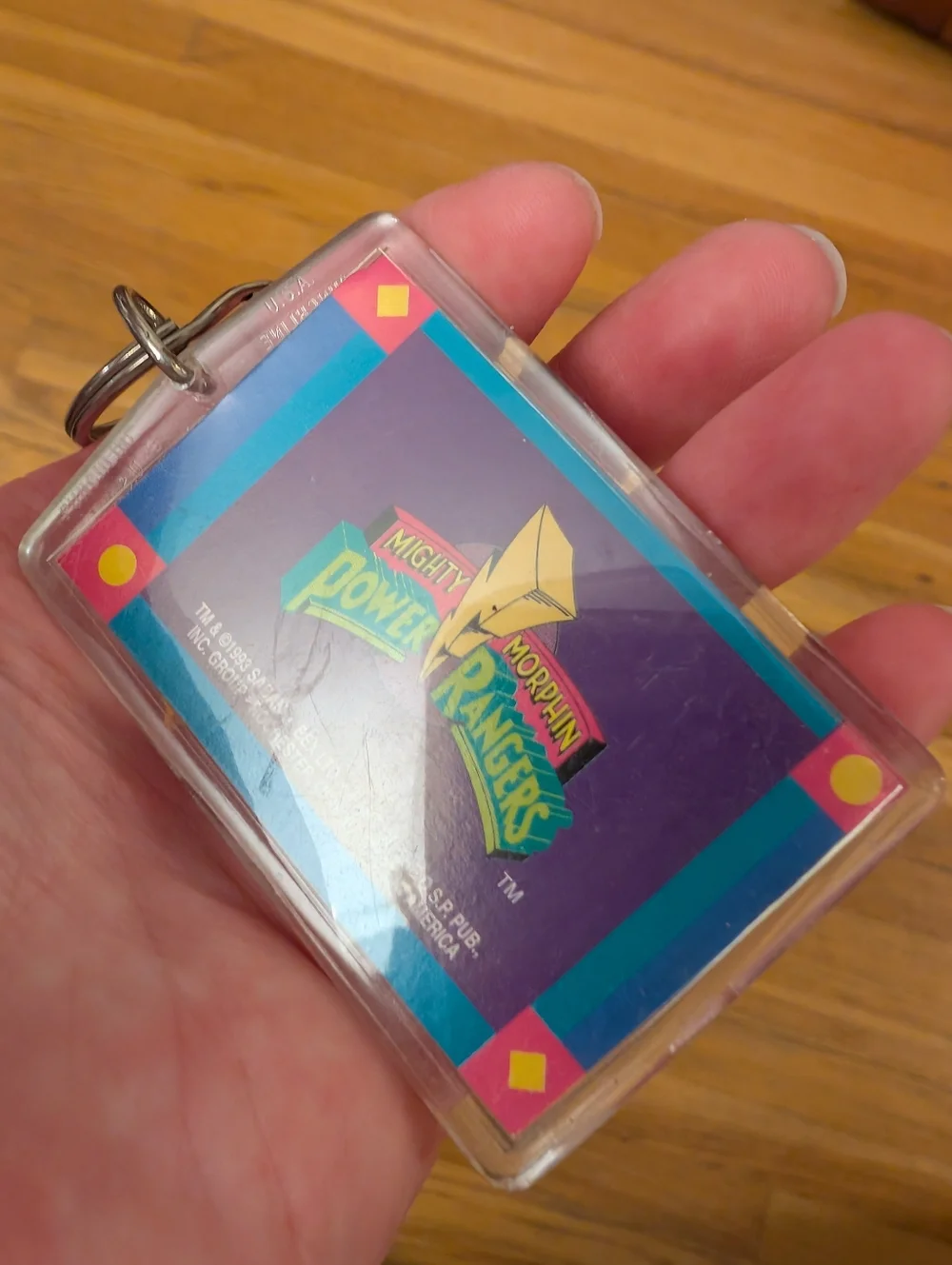 Vintage 1993 Mighty Morphin Power Rangers Logo Keychain